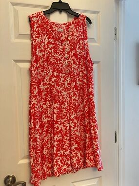 Sonoma red & White Sleeveless Patterned  Dress